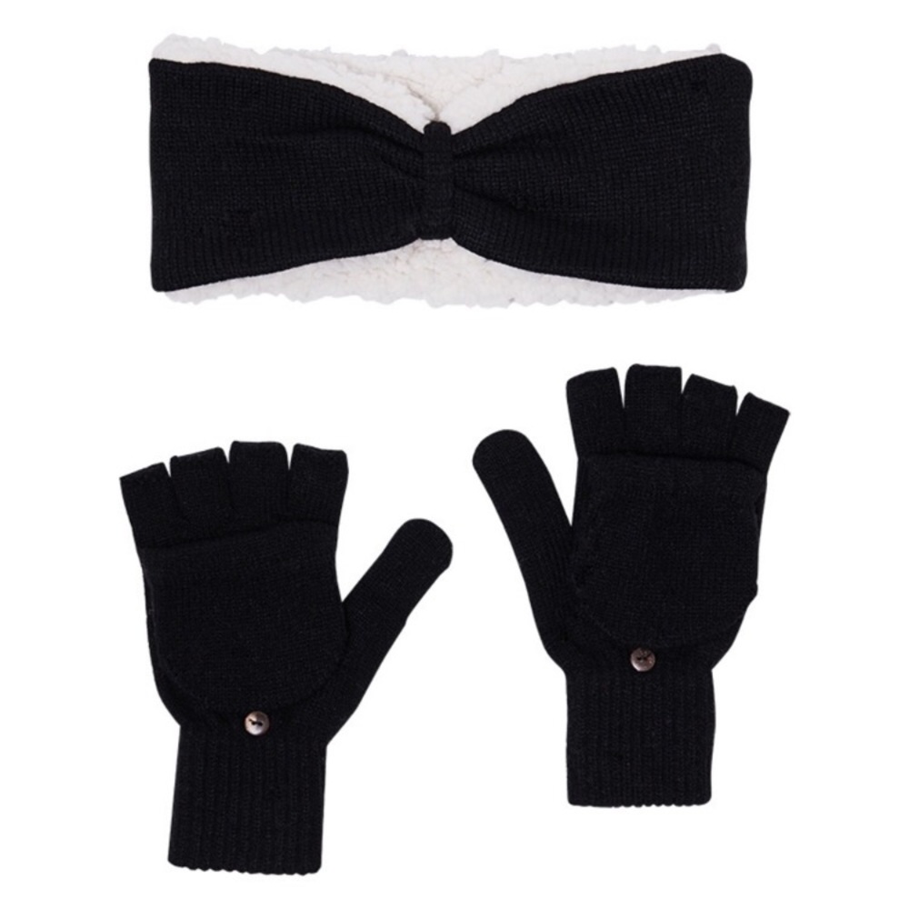 Bearpaw headband & fingerless gloves